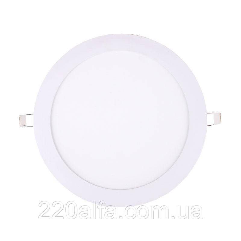 LED-панель Кругла 4100 К Ø 225 мм/Ø боб. 205 мм 18 Вт 1620 Лм, фото 1
