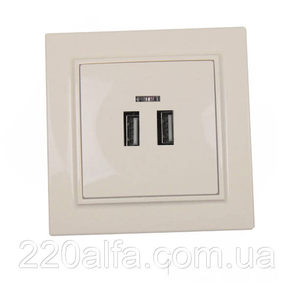 Розетка USB (2 порти) 2 A Enzo Лате, фото 1