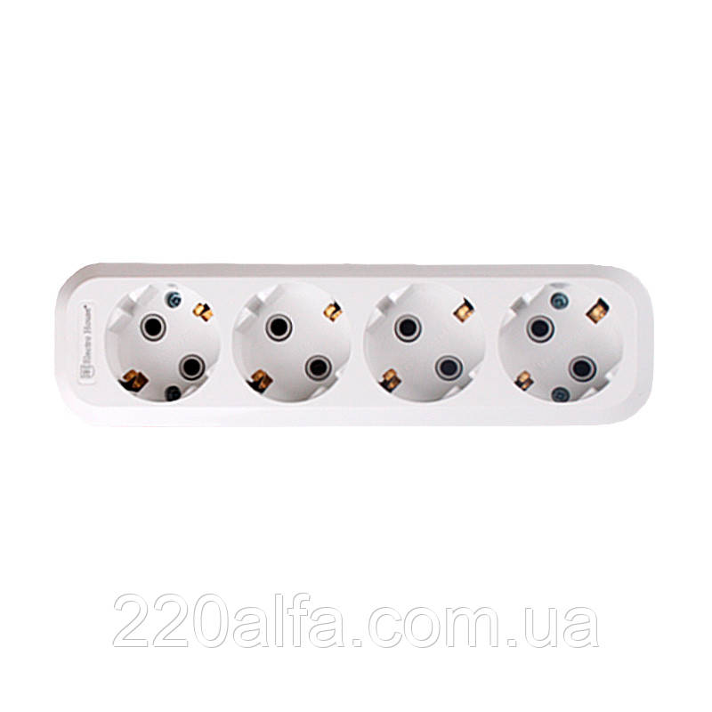 Колодка чотиримісна з заземленням, фото 1