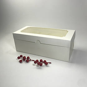 Коробка для рулетів і штоленов, 330*150*120 мм, з вікном, біла