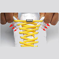 Шнурки для взуття, еластичні без зав'язок (ліниві шнурки), 15 кольорів в наявності жовті