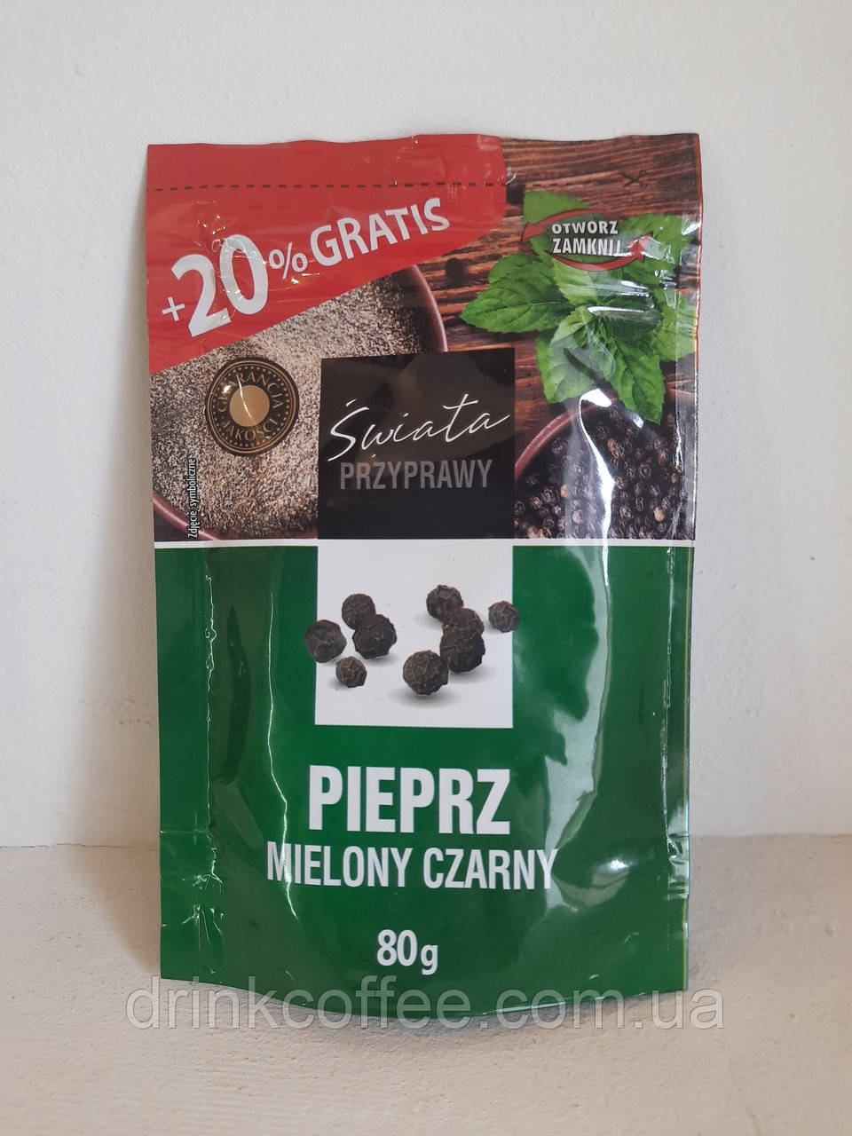 Чёрный перец молотый Swiata przyprawy pieprz mielonu czarny 80g Польша