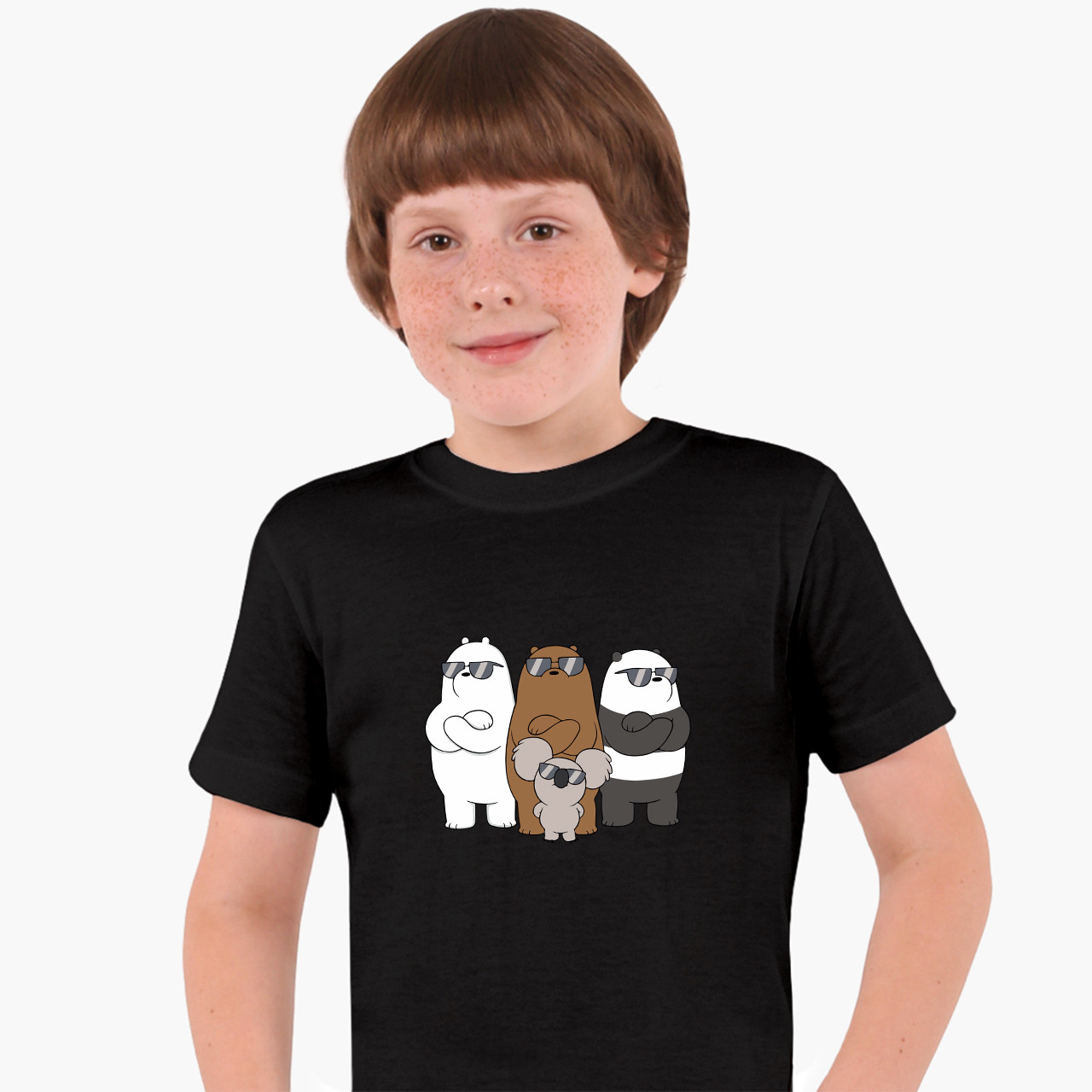 Дитяча футболка Ми звичайні ведмеді (We Bare Bears), кольорова футболка Мультсеріали
