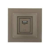 Розетка USB-зарядка подвійна, Mono Electric, DESPINA (бронза)