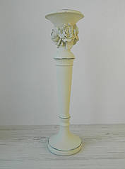 Підсвічник декоративний білий Троянда H34,5 см