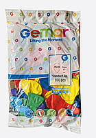 Повітряні кульки Gemar A80/086 21см 100шт асорті