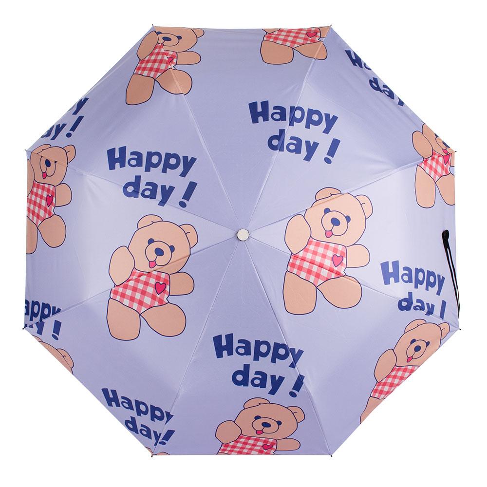 Парасолька складана повний автомат KAFA "Мишка Тедді" антивітер, УФ-захист (3324)