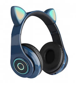 Бездротові навушники CXT-B39 Cat Ear Bluetooth з котячими вушками і LED підсвічуванням Синій