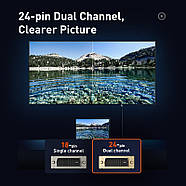 Кабель DVI BASEUS 2K 60Гц DVI 24Pin Male на DVI Male Enjoyment Series Bidirectional Adapter Cable 3м (чорний), фото 7