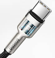 Кабель Type C - Type C Baseus 5A 100W PD2.0 для швидкої зарядки Тайп-С Тайп-С Cafule Metal 2м (чорний), фото 2