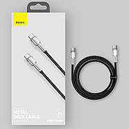 Кабель Type C - Type C Baseus 5A 100W PD2.0 для швидкої зарядки Тайп-С Тайп-С Cafule Metal 2м (чорний), фото 9