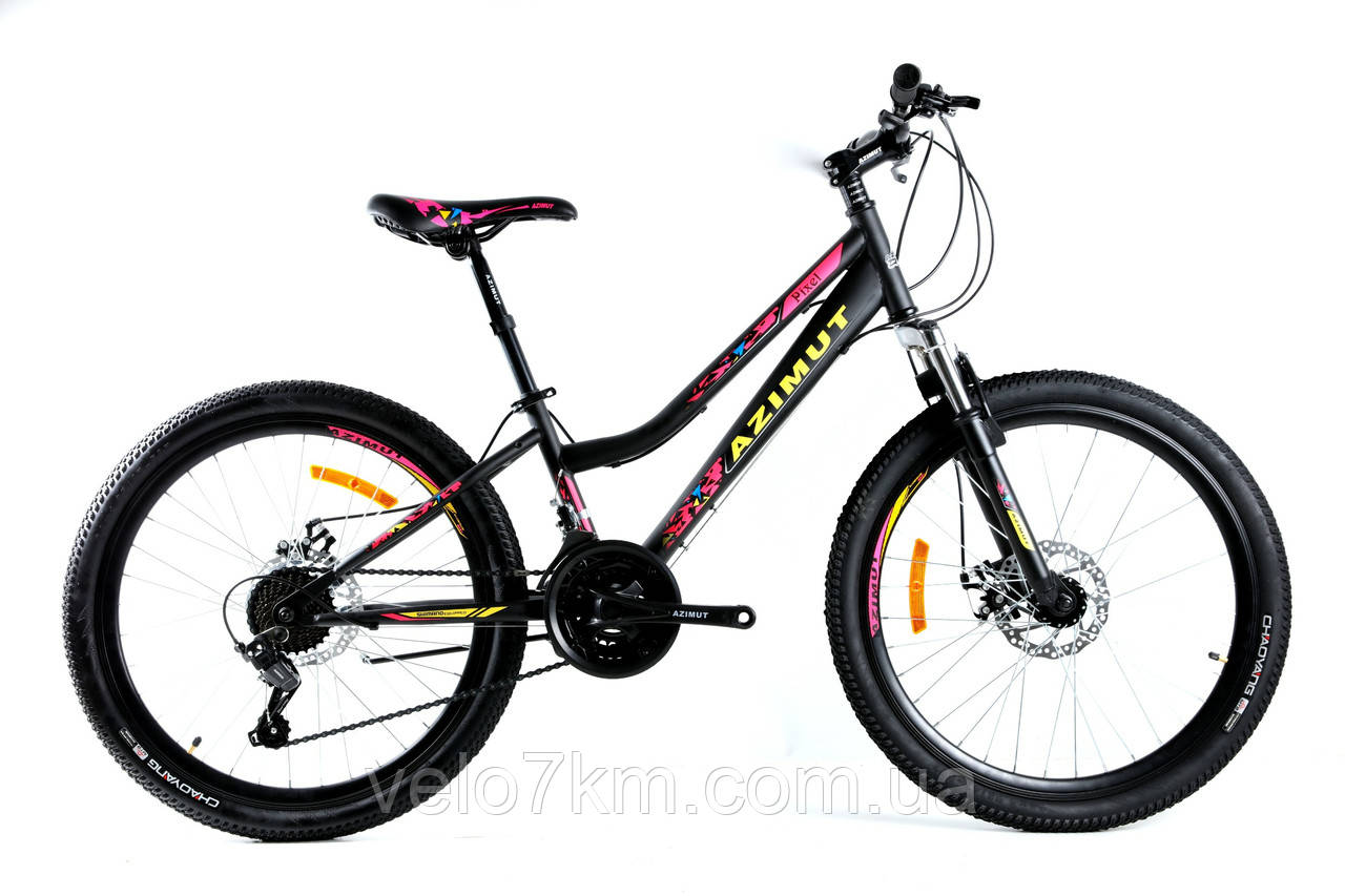 Гірський велосипед з низькою рамою Azimut Pixel 26"GD комплектація Shimano,подвійні обода різні кольори