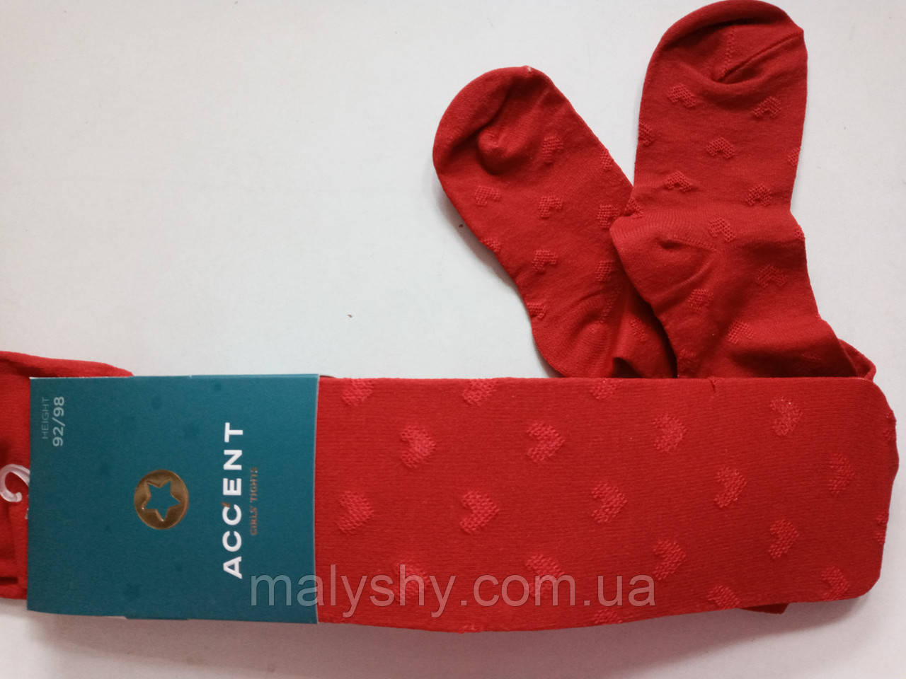 Колготки дитячі демісезонні 92-98 ТМ "Акцент" 2 0829 554 16 / вишневий / ACCENT від Дюна