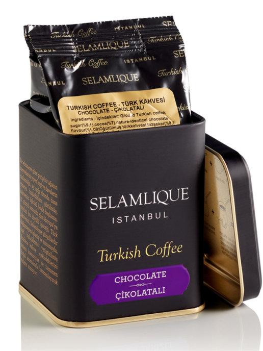 Мелена кава з шоколадом у банці преміальний Selamlique Шоколад 125 грам Арабіка 100% Туреччина