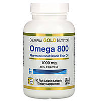 Омега 800 California Gold Nutrition Рыбий жир 80% ЭПК ДГК Омега 3 высокой концентрации 90 капсул