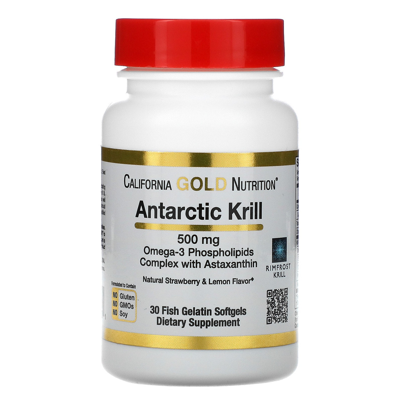 Олія криля 500 мг з астаксантином California Gold Nutrition Antarctic Krill Oil 30 капсул