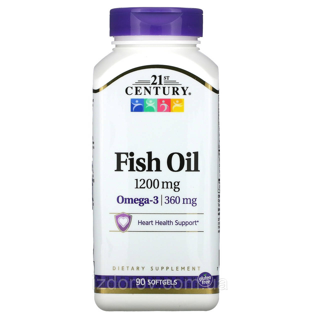 Риб'ячий жир 1200 мг 21st Century Omega-3 360 мг Fish Oil підтримка здоров'я серця 90 м'яких желатинових капсул