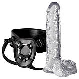 Жіночий страпон з прозорим дилдо, фото 4