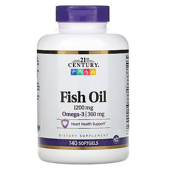 21st Century, Риб'ячий жир 1200 мг, Fish Oil, 140 м'яких желатинових капсул