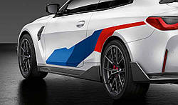 Накладки на пороги M Performance для BMW M4 G82, комплект, 51192473414-51192473415