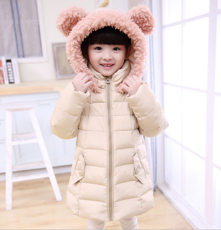 Дитяче зимове пальто для дівчинки натуральний пуховик "Мішутка", фото 1