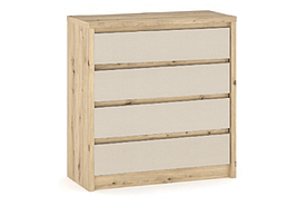 Комод Домініка 4Ш (дуб Артісан/Шампань) Меблі Сервіс