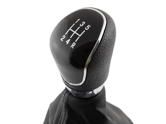 Ford Fiesta Mk7 08-13 ручка перемикання передач чорний + чохол з хромованою рамкою 5 передач, арт.