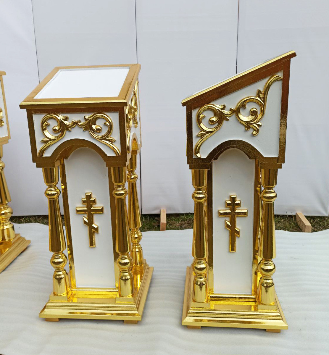 Боковий аналойчик з позолотою (колір на вибір) 36х36х100см, фото 1