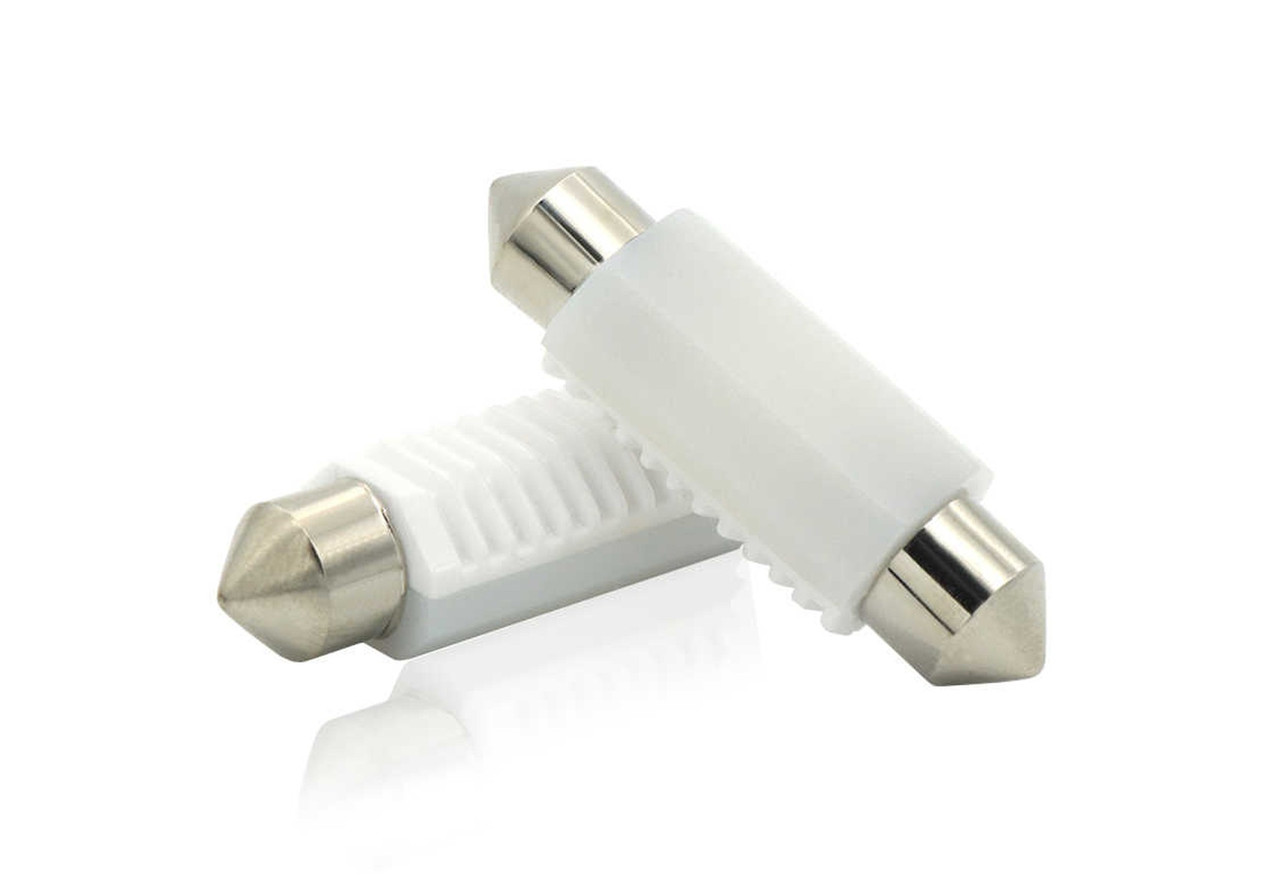 Світлодіодна автомобільна лампа T11 x 41mm SV8,5 2 SMD (3030) 12V WHITE в матовому керамічному корпусі