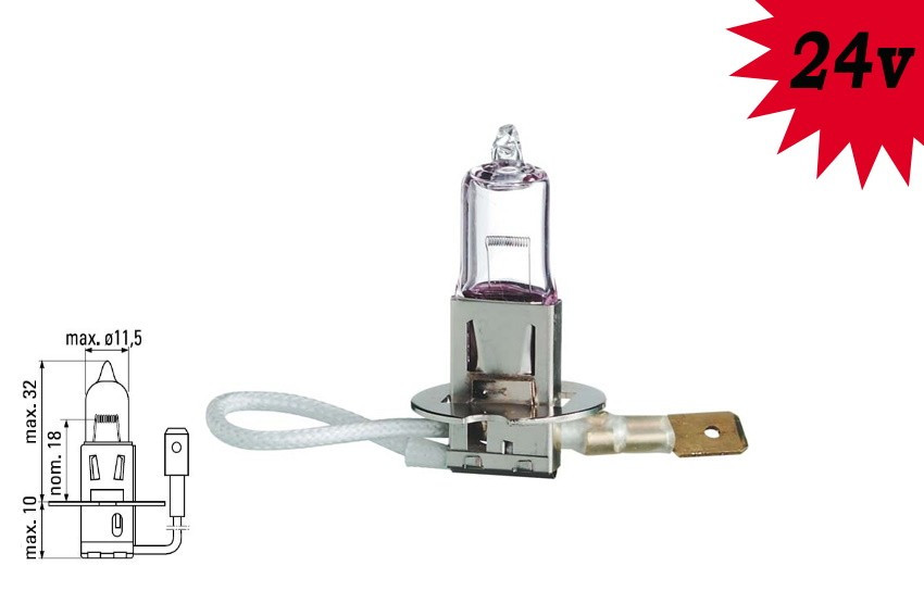 Галогенова лампа Н3 24V 100W PK22s