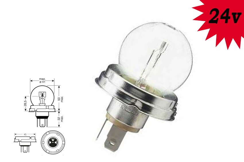 Автомобільна лампа R2 24V 75/70W P45t
