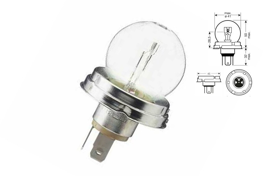 Автомобільна лампа R2 12V 75/70W Р45t