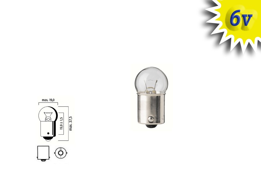 Автомобільна лампа 6V 5 W BA15s, фото 1