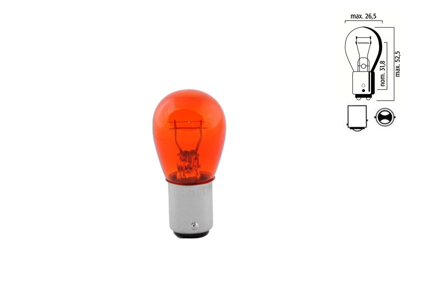 Автомобільна лампа 12V 21/5W BAY15d Amber