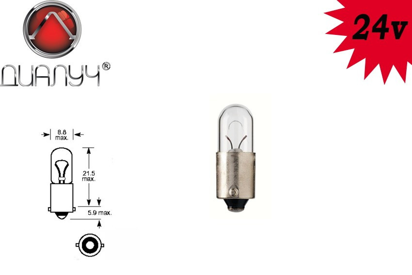 Автомобільна лампа Діапроменів 24 V 4 W BA9s, фото 1