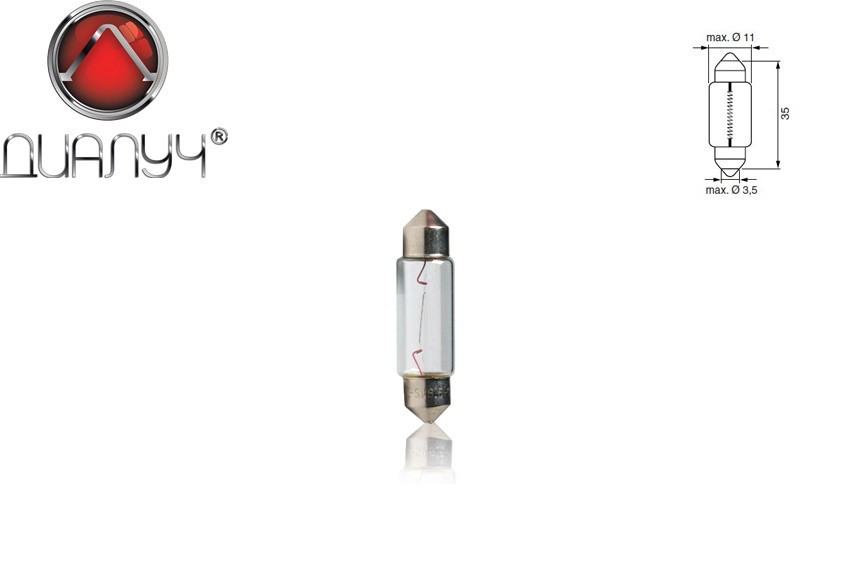 Автомобільна лампа Діапроменів Т11 x 36 mm 12 V 5 W SV8,5