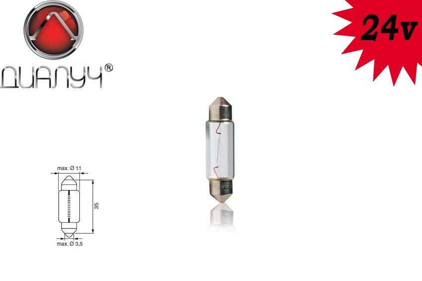 Автомобільна лампа Діалуч Т11 x 36 mm 24V 5W SV8,5