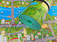 Детский коврик 2000×1200×11мм, «Парковый городок», теплоизоляционный, развивающий, игровой коврик.