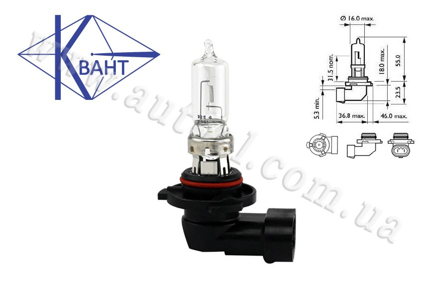 Галогенова автомобільна лампа Квант HB3 12V 65W P20d