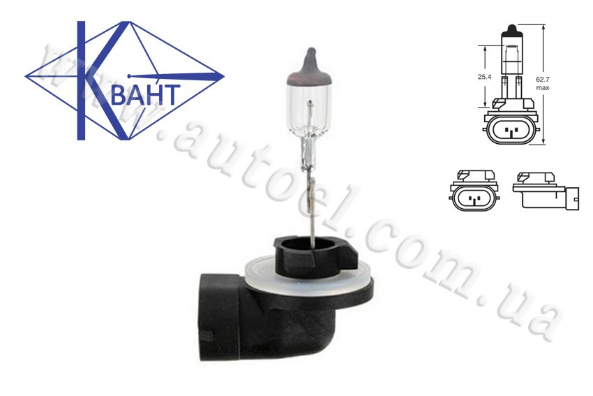 Галогенова автомобільна лампа Квант H27/2 12V 27W PGJ13