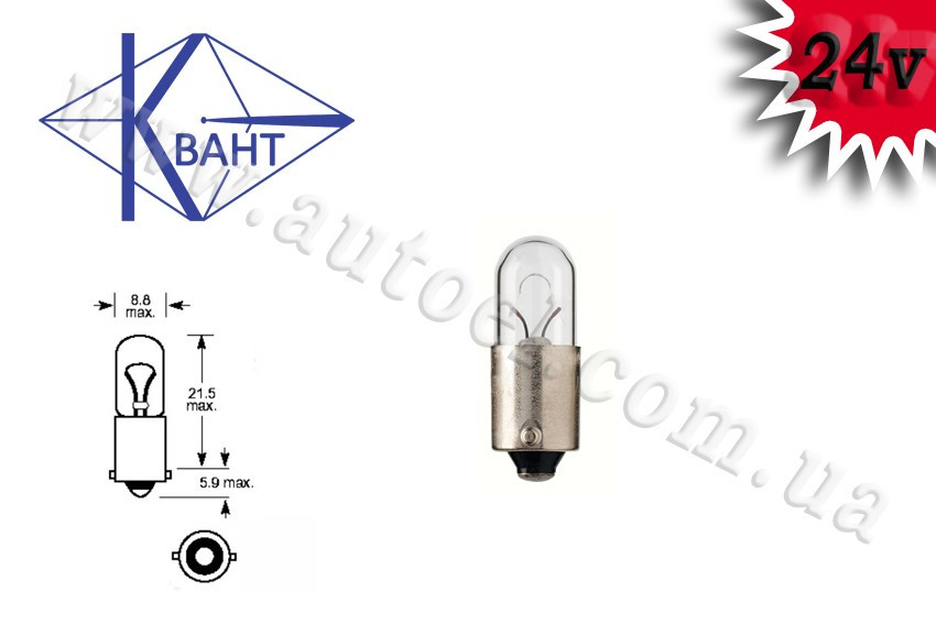 Автомобільна лампа Квант T4W 24V 4W BA9s