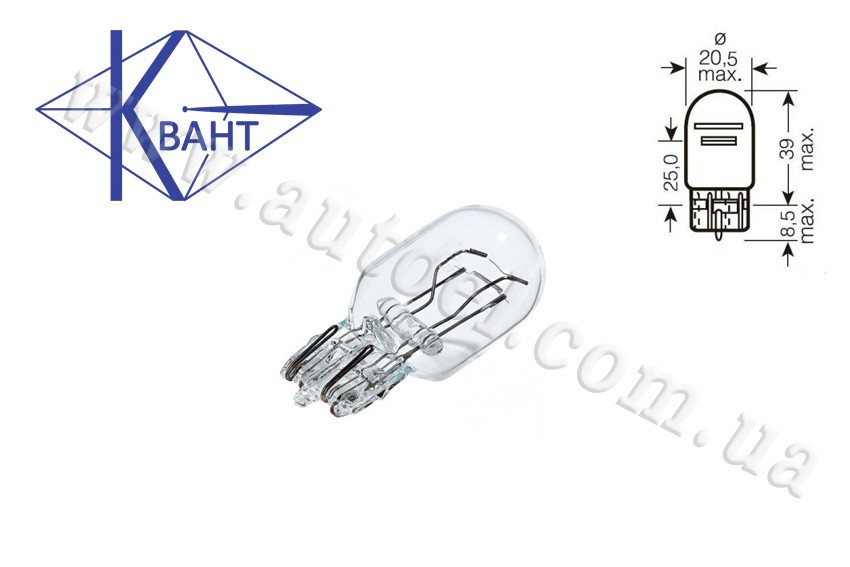 Автомобільна лампа Квант T20 (W21/5W) 12V 21/5W W3x16q