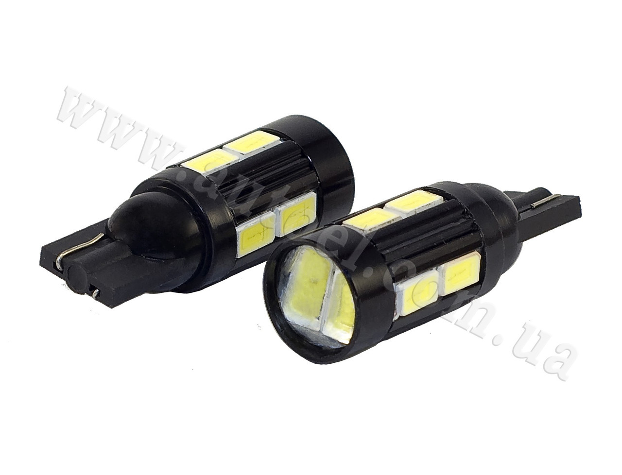 Світлодіодна автомобільна лампа T10 W2,1x9,5d 10 SMD (7014) 12 V WHITE з лінзою