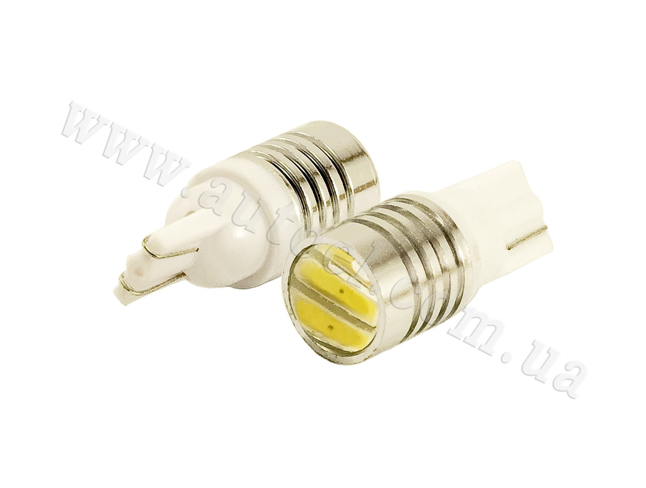 Світлодіодна автомобільна лампа T10 W2,1x9,5d 3 SMD (7014) 12 V WHITE з лінзою