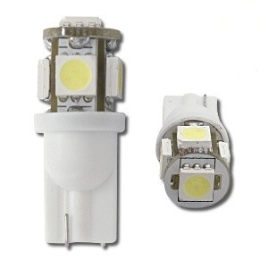 Світлодіодна автомобільна лампа T10 W2,1x9,5d 5 SMD (5050)