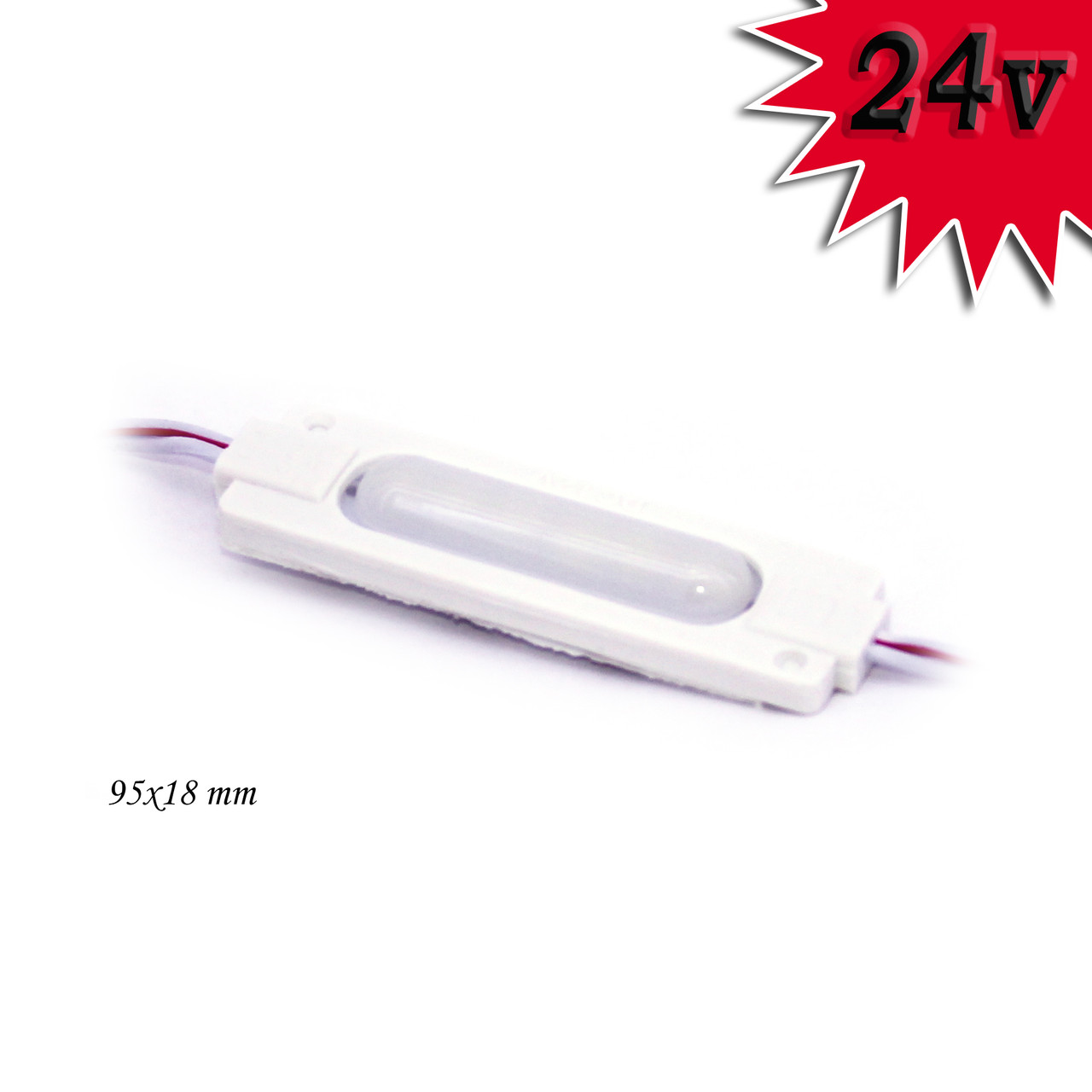 Світлодіодний модуль герметичний 24V 6 SMD 2835 (95mm*18mm) білий, фото 1