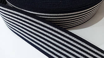 Гумка декоративна 5 см чорнильна в білу смужку