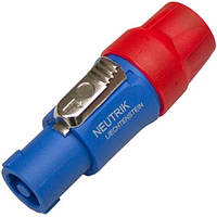 Штекер Спикон 4-х контактный, под шнур, корпус пластик, Спикон (XLR) 4pin, красно-синий, Neutrik NL4FC