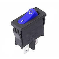Перемикач клавішний ON-OFF 2 pin прямокутний (вузький) без підсвічування. Синій.