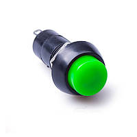 Кнопка з фіксацією ON-OFF 2 pin кругла. Без підсвічування. Зелена.